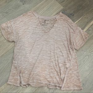 Tan Free People V-Neck Top
